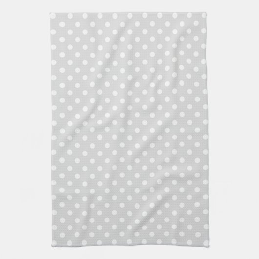 Light Grey White Polka Dot Pattern Theedoek (Verticaal)