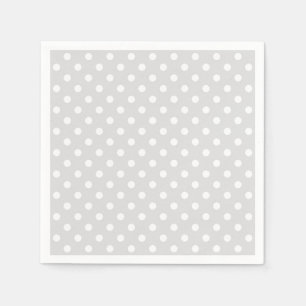 Light Grey White Polka Dots Pattern Servet