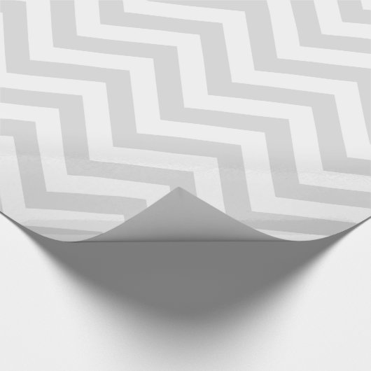 Light Grey White XL Chevron ZigZag Pattern Cadeaupapier (Hoek)