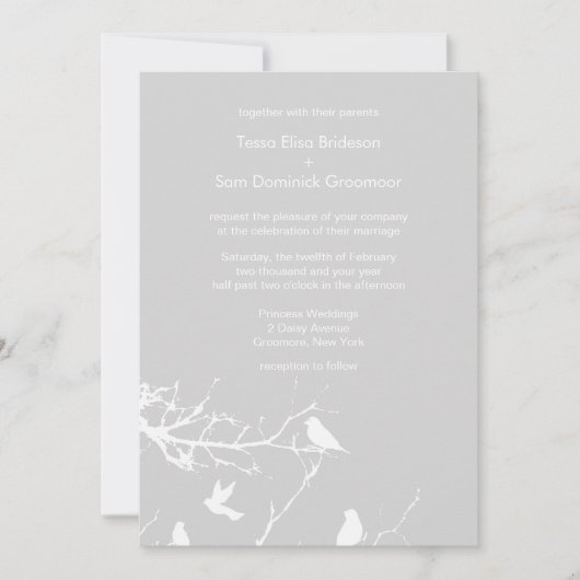 Light Grey Winter Background Weddings Personated Kaart (Voorkant)