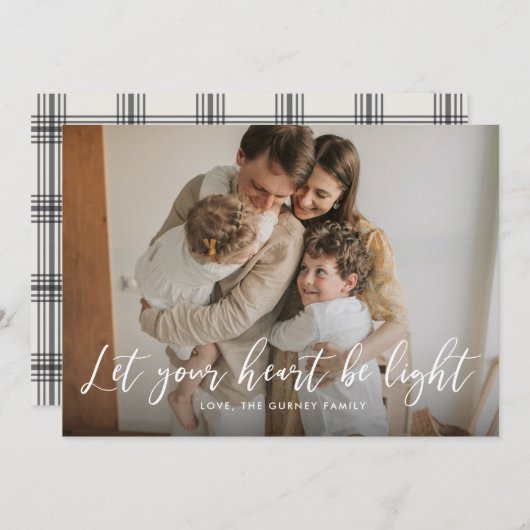 Light Heart Holiday Card Feestdagenkaart (Voorkant / Achterkant)