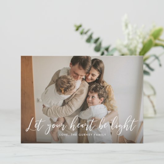 Light Heart Holiday Card Feestdagenkaart (Staand voorkant)