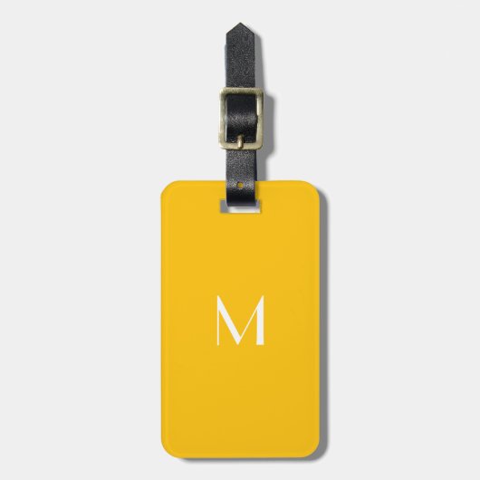 light honey amber - add monogram luggage tag bagagelabel (Voorkant verticaal)
