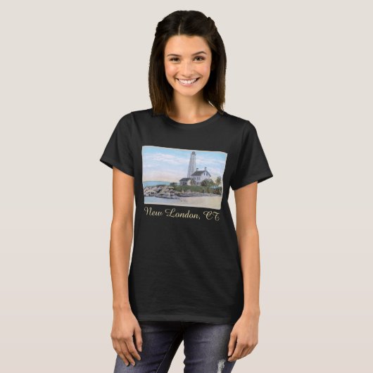 Light House New London CT T-shirt (Voorkant volledig)