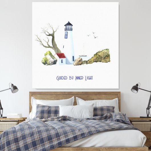 Light house painting canvas afdruk (Insitu (Slaapkamer))