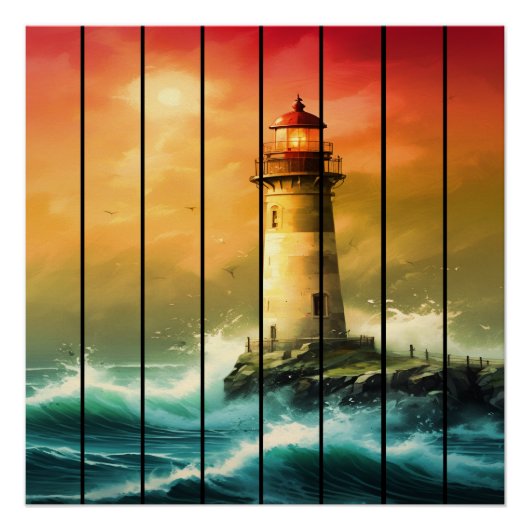 Light House Zee Shore Ocean Watch Perfect Poster (Voorkant)