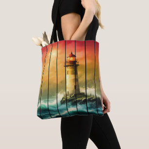  Light House Zee Shore Ocean Watch Tote Bag