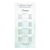 Light Ice Blue Crystals Spa Salon Service Menu (Voorkant)