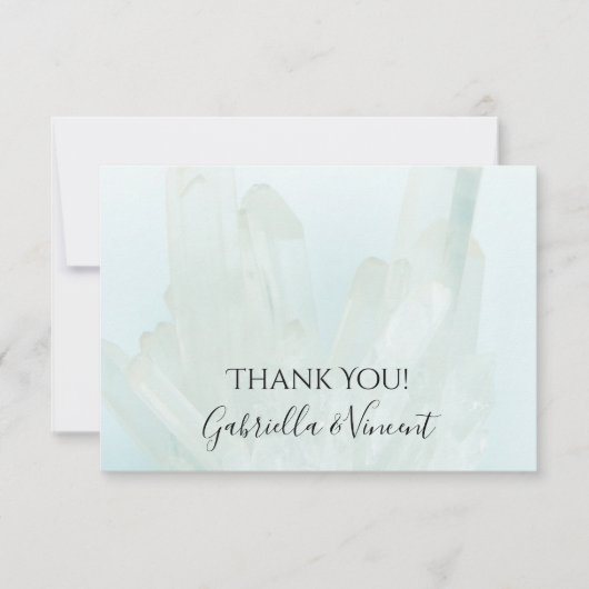 Light Ice Blue Crystals Weddenschap Bedankt (Voorkant)