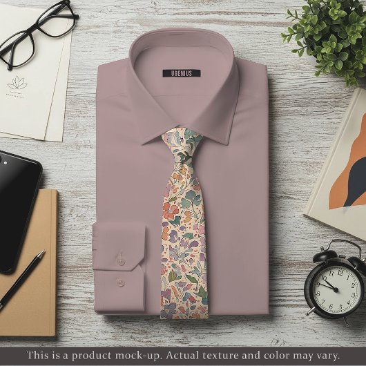 Light Impressionist Floral Necktie Stropdas