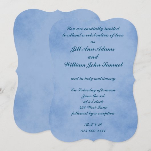 Light Indigo Blue Parchment Kaart (Voorkant / Achterkant)