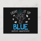 Light It Up Blue Autism Awareness Autistic Puzzle  Briefkaart (Voorkant)