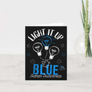 Light It Up Blue Autism Awareness Autistic Puzzle Kaart