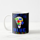 Light It Up Blue Autism Awareness Autistic Puzzle Koffiemok (Links)