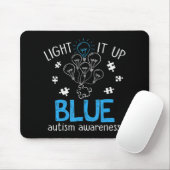 Light It Up Blue Autism Awareness Autistic Puzzle Muismat (Met muis)