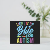 Light It Up Blue Autism Awareness T-Shirt92  Briefkaart (Staand voorkant)