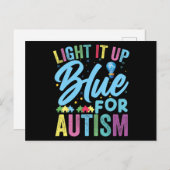 Light It Up Blue Autism Awareness T-Shirt92  Briefkaart (Voorkant / Achterkant)