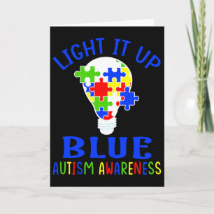 Light It Up Blue Autisme Bewustzijn Autistische Pu Kaart