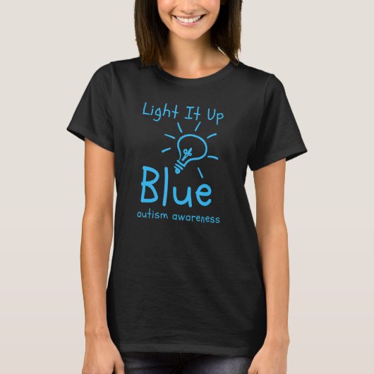 Light It Up Blue Autisme T-shirt (Voorkant)