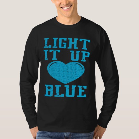 Light It Up Blue  Puzzle Piece Autism Awareness T-shirt (Voorkant)