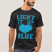 Light It Up Blue  Puzzle Piece Autism Awareness T-shirt (Voorkant)