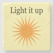Light it up, yellow stenen onderzetter (Voorkant)