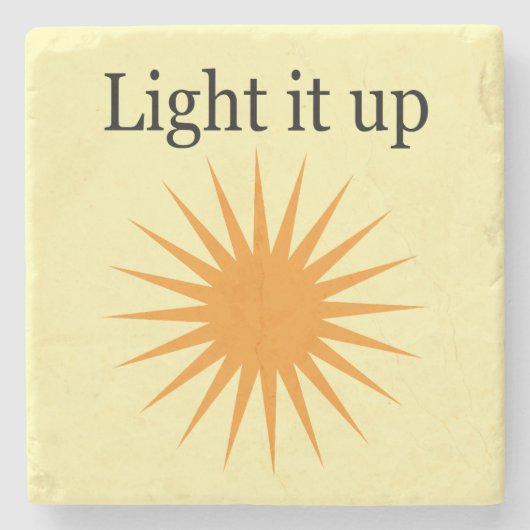 Light it up, yellow stenen onderzetter (Voorkant)