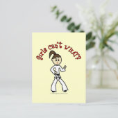 Light Karate Girl Briefkaart (Staand voorkant)