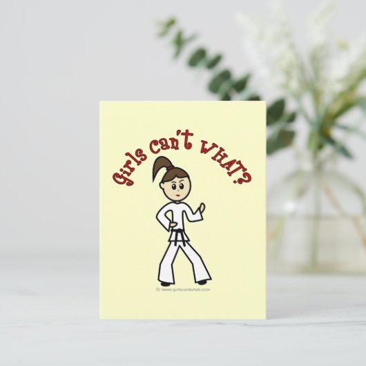 Light Karate Girl Briefkaart (Staand voorkant)