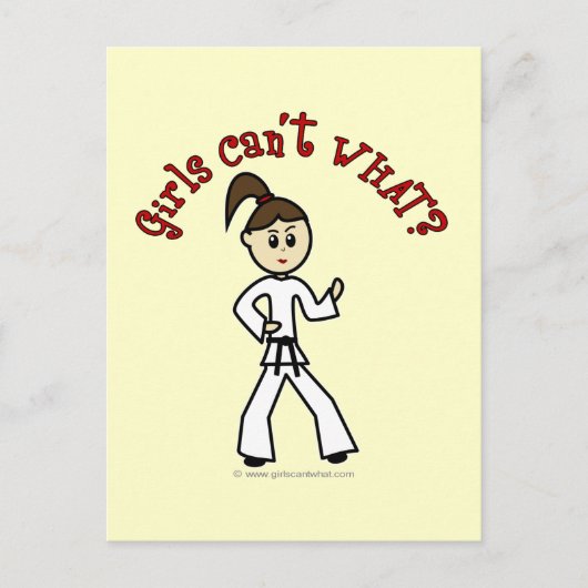 Light Karate Girl Briefkaart (Voorkant)