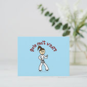 Light Karate Girl Briefkaart (Staand voorkant)