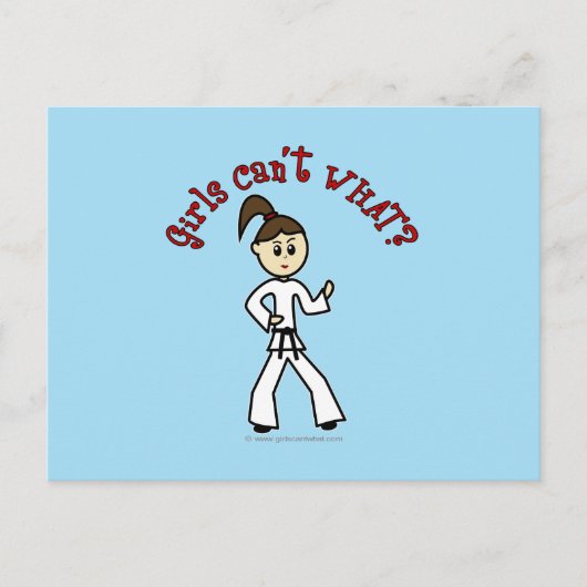 Light Karate Girl Briefkaart (Voorkant)
