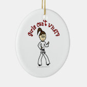 Light Karate Girl Keramisch Ornament (Rechts)