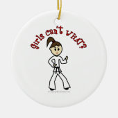 Light Karate Girl Keramisch Ornament (Voorkant)