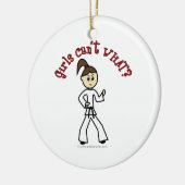 Light Karate Girl Keramisch Ornament (Links)