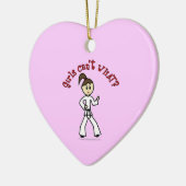 Light Karate Girl Keramisch Ornament (Links)
