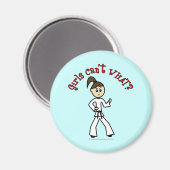 Light Karate Girl Magneet (Voorkant / Achterkant)