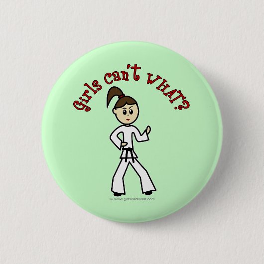 Light Karate Girl Ronde Button 5,7 Cm (Voorkant)
