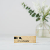 Light Kraft Print Social Hi Mini Visitekaartje (Staand voorkant)