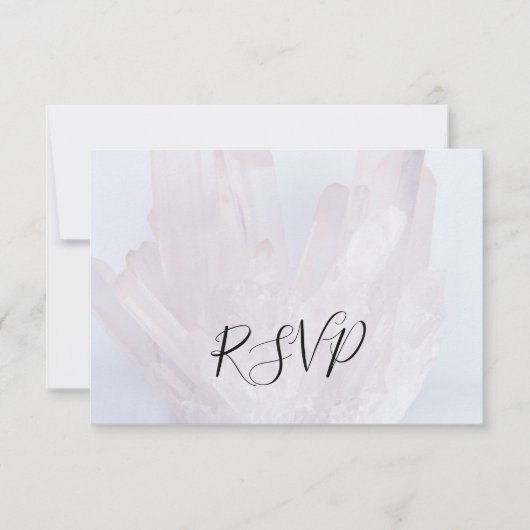 Light Lavender Crystals Wedding RSVP Reply Kaart (Voorkant)