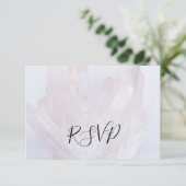 Light Lavender Crystals Wedding RSVP Reply Kaart (Staand voorkant)