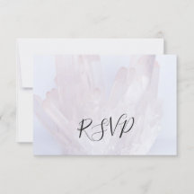 Light Lavender Crystals Wedding RSVP Reply Kaart