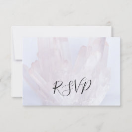 Light Lavender Crystals Wedding RSVP Reply Kaart