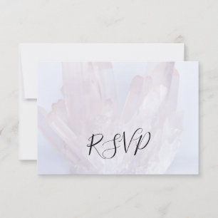 Light Lavender Crystals Wedding RSVP Reply Kaart