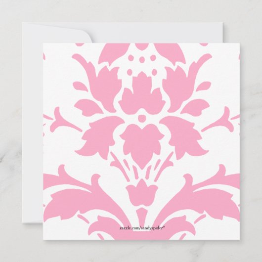 Light Lavender Damask Bridal Shower Invitation Kaart (Achterkant)