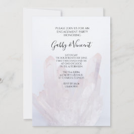 Light Lavender Paars Crystals Engagement Party Kaart