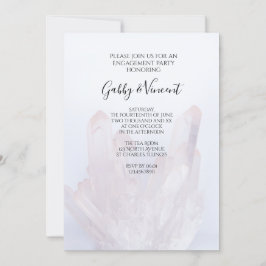 Light Lavender Paars Crystals Engagement Party Kaart