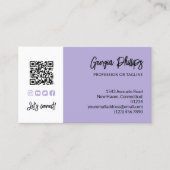 Light Lavender QR Code Photo Social Media Icons Visitekaartje (Voorkant)