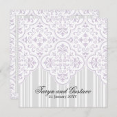 Light Lavender Weddings Damask Custom Kaart (Voorkant / Achterkant)
