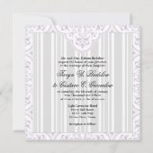 Light Lavender Weddings Damask Custom Kaart (Achterkant)